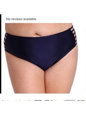 Lysa Swim bottoms Plus size Woman’s 0X 14-16W navy blue with strappy sid…